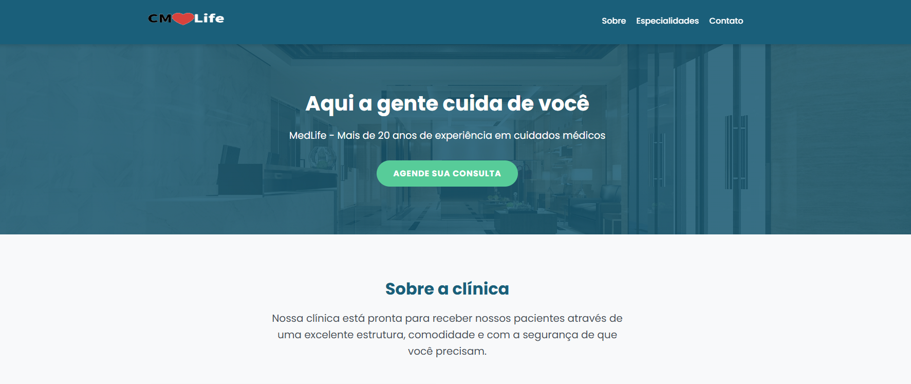 Site para Clínica Médica com sistema de agendamento online