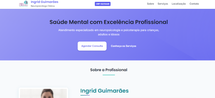 Site para Clínica de Neuropsicologia com agendamento integrado