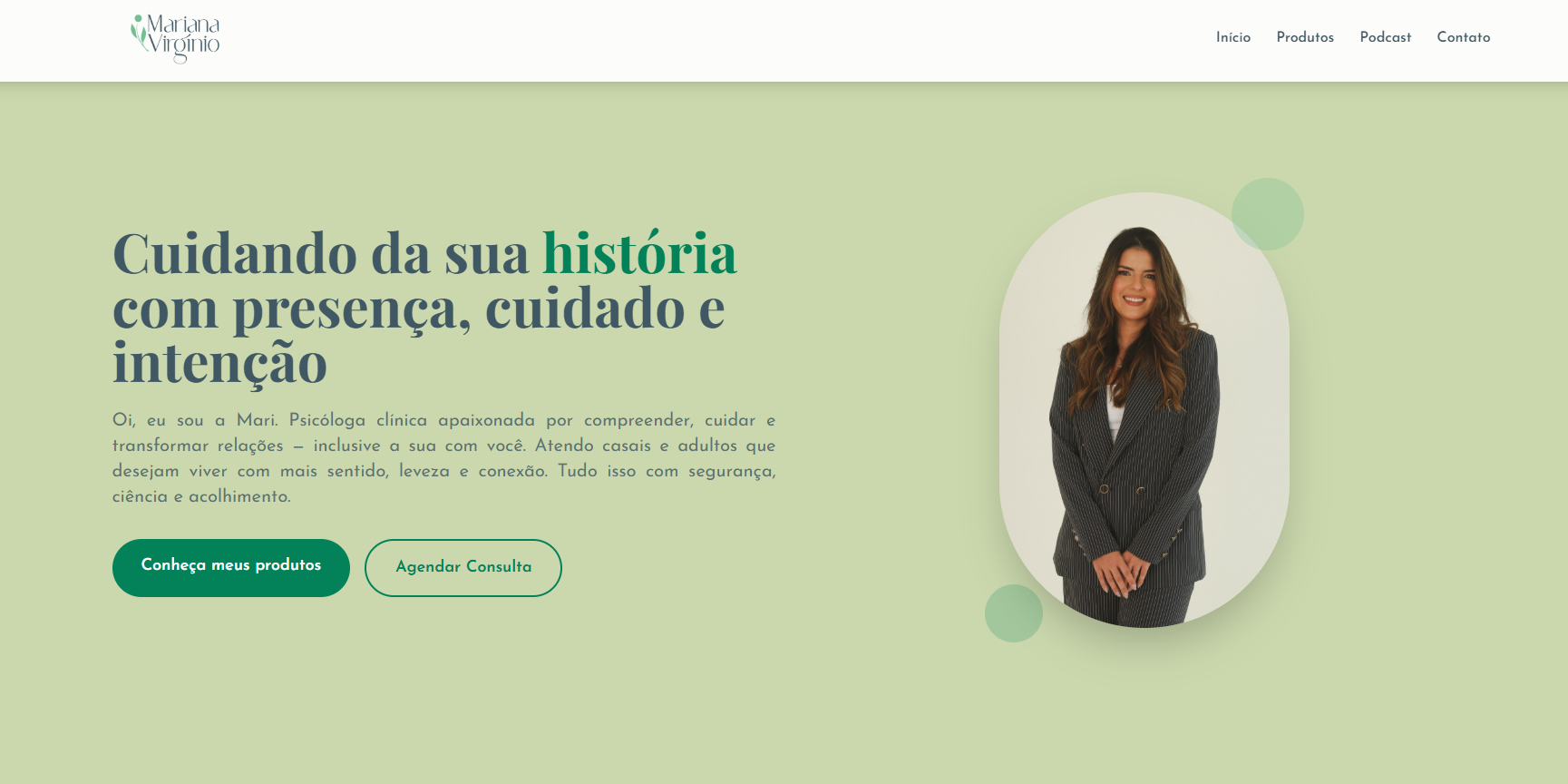 Landing Page para Mariana Virgínio - Psicóloga